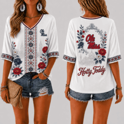 Ole Miss Rebels Women’s Floral V-Neck Shirt