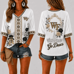 Wake Forest Demon Deacons Women’s Floral V-Neck Shirt