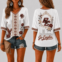 Boston College Eagles Women’s Floral V-Neck Shirt