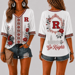 Rutgers Scarlet Knights Women’s Floral V-Neck Shirt