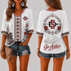 San Diego State Aztecs Women’s Floral V-Neck Shirt