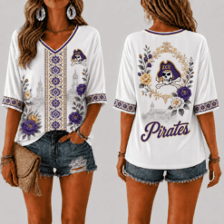 East Carolina Pirates Women’s Floral V-Neck Shirt