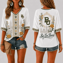 Baylor Bears Women’s Floral V-Neck Shirt