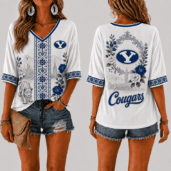 BYU Cougars Women’s Floral V-Neck Shirt