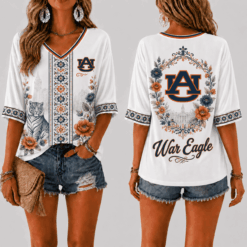 Auburn Tigers Women’s Floral V-Neck Shirt