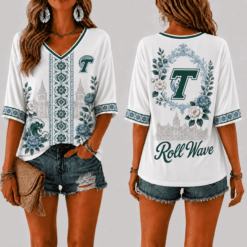 Tulane Green Wave Women’s Floral V-Neck Shirt