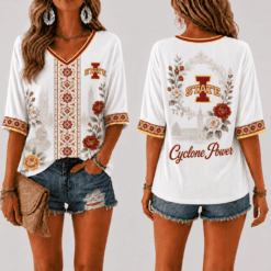 Iowa State Cyclones Women’s Floral V-Neck Shirt