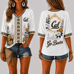 California Golden Bears Women’s Floral V-Neck Shirt