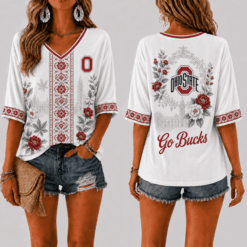 Ohio State Buckeyes Women’s Floral V-Neck Shirt