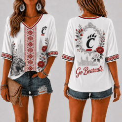 Cincinnati Bearcats Women’s Floral V-Neck Shirt