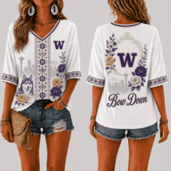 Washington Huskies Women’s Floral V-Neck Shirt