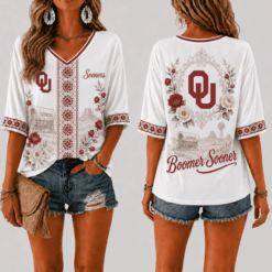 Oklahoma Sooners Women’s Floral V-Neck Shirt