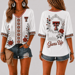 Texas Tech Red Raiders Women’s Floral V-Neck Shirt