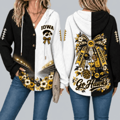Iowa Hawkeyes Waffle Knit Football Fan Hoodie