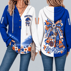 Boise State Broncos Waffle Knit Football Fan Hoodie