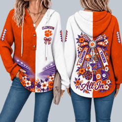 Clemson Tigers Waffle Knit Football Fan Hoodie