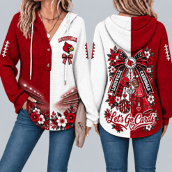 Louisville Cardinals Waffle Knit Football Fan Hoodie