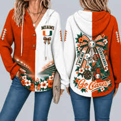 Miami Hurricanes Waffle Knit Football Fan Hoodie