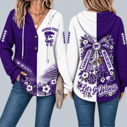 Kansas State Wildcats Waffle Knit Football Fan Hoodie