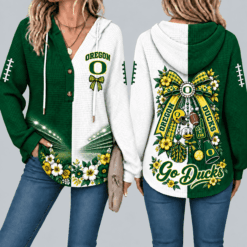 Oregon Ducks Waffle Knit Football Fan Hoodie