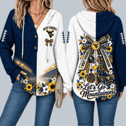 West Virginia Mountaineers Waffle Knit Football Fan Hoodie