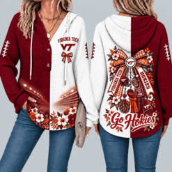 Virginia Tech Hokies Waffle Knit Football Fan Hoodie