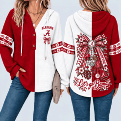 Alabama Crimson Tide Waffle Knit Football Fan Hoodie