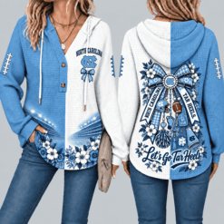North Carolina Tar Heels Waffle Knit Football Fan Hoodie