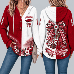 Arkansas Razorbacks Waffle Knit Football Fan Hoodie