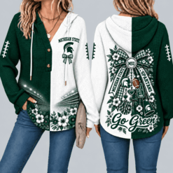 Michigan State Spartans Waffle Knit Football Fan Hoodie