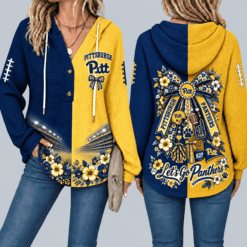 Pittsburgh Panthers Waffle Knit Football Fan Hoodie