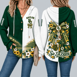Baylor Bears Waffle Knit Football Fan Hoodie