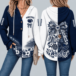 Penn State Nittany Lions Waffle Knit Football Fan Hoodie