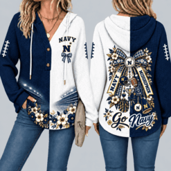 Navy Midshipmen Waffle Knit Football Fan Hoodie