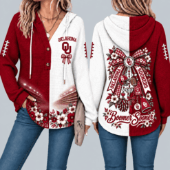 Oklahoma Sooners Waffle Knit Football Fan Hoodie