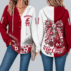 Washington State Cougars Waffle Knit Football Fan Hoodie