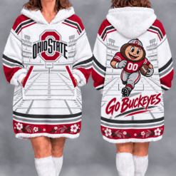 Ohio State Buckeyes Fan Women’s Oversized Sherpa Blanket Hoodie