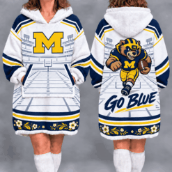 Michigan Wolverines Fan Women’s Oversized Sherpa Blanket Hoodie