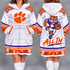 Clemson Tigers Fan Women’s Oversized Sherpa Blanket Hoodie
