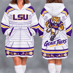 LSU Tigers Fan Women’s Oversized Sherpa Blanket Hoodie