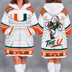 Miami Hurricanes Fan Women’s Oversized Sherpa Blanket Hoodie