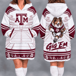Texas A&M Aggies Fan Women’s Oversized Sherpa Blanket Hoodie