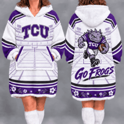 TCU Horned Frogs Fan Women’s Oversized Sherpa Blanket Hoodie