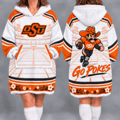 Oklahoma State Cowboys Fan Women’s Oversized Sherpa Blanket Hoodie