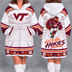 Virginia Tech Hokies Fan Women’s Oversized Sherpa Blanket Hoodie