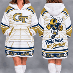 Georgia Tech Yellow Jackets Fan Women’s Oversized Sherpa Blanket Hoodie