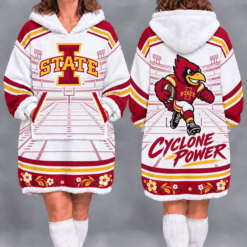 Iowa State Cyclones Fan Women’s Oversized Sherpa Blanket Hoodie