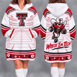 Texas Tech Red Raiders Fan Women’s Oversized Sherpa Blanket Hoodie